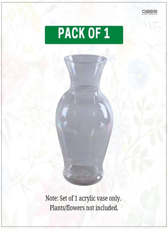 Oasis Acrylic Unbreakable Classic Flower Vases for Table Centerpiece, Home Decor, Floral Arrangement, Office, Events, Gifting & More - Urn Clear - Image 2